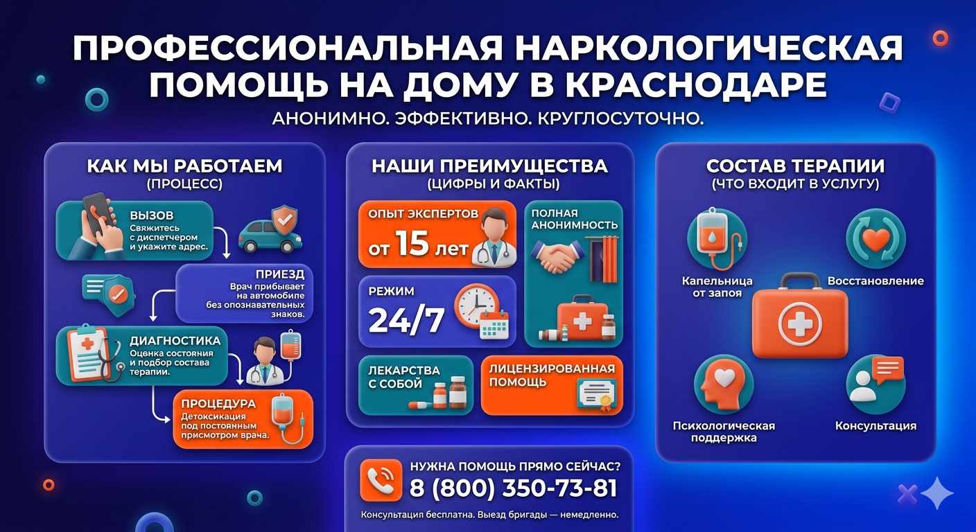 Инфографика о принципах лечения алкоголизма на дому в Новой Усмани: этапы вызова нарколога, преимущества анонимной детоксикации и состав медицинской помощи.